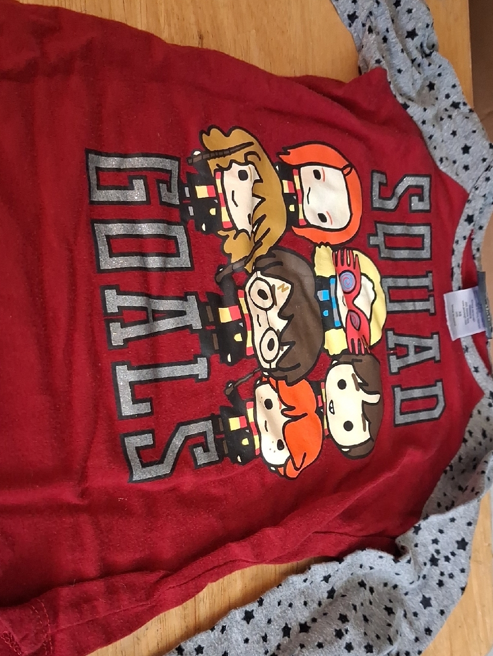 Kids Red 'Squad' Graphic Long Sleeve Tee